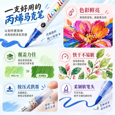 Acrylic marker set soft tip children's drawing - 3