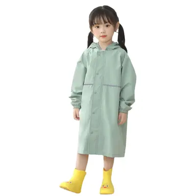Hochwertiger Kinderregenmantel, Grundschüler Kindergarten, Schultasche, langer Ganzkörper-Regenmantel wasserdicht verdickt einteiliger Poncho