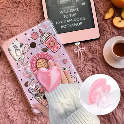 粉色适用kindle阅读器装饰组合，适用手机防尘塞吊坠阅读器支撑