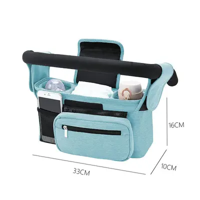 Baby Stroller Hanging Storage Bag with Mommy Pouch and Bottle Organiser - 12