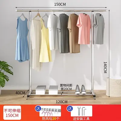 Telescopic Stainless Steel Clothes Drying Rack, Freestanding - 8