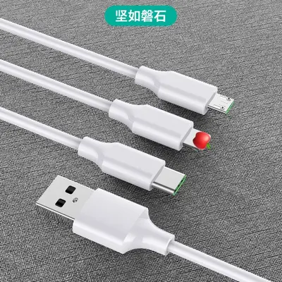 Apple ve Huawei cep telefonlarına uygun üçü bir arada hızlı şarj veri kablosu USB bir-üç sıvı renkli flaş şarj kablosu toptan satış