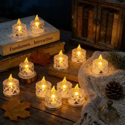 LED dijital mum ışığı gül çayı mumu şeffaf kristal gece lambası evlilik teklifi atmosfer ışığı LED dijital mum - 3