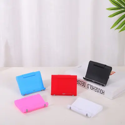 Kreativer fauler Desktop-Telefonständer des Herstellers, einfacher zusammenklappbarer Kunststoff-Telefonständer, Großhandel Geschenkartikel, bedruckbar mit LOGO. - 10