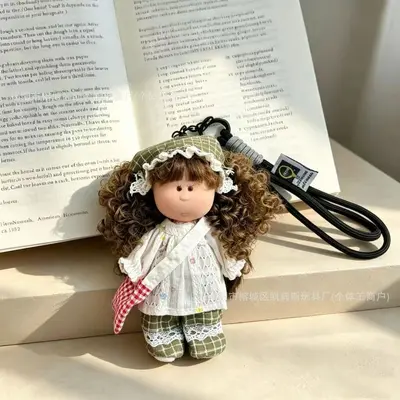 14cm Spanish Potato Doll Lanyard Doll Pendant Girl Key Ring Buckle Figure Toy Plush Doll Gift