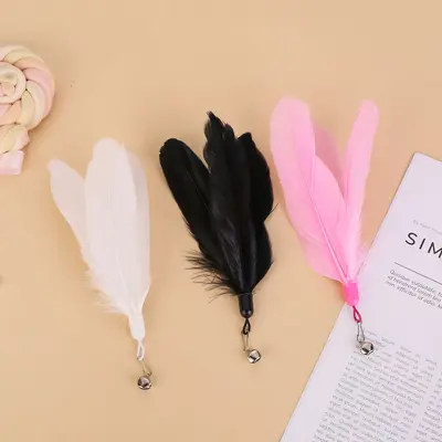 CFA Wooden Handle Spring Cat Teaser Wand with Replaceable Feathers - 5