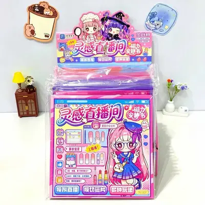 Magnetic Quiet Book, Creative DIY No-Cut Sticker Toy for Girls
