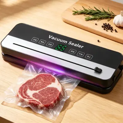Vacuum sealer machine, automatic, household, dry and wet, food preservation