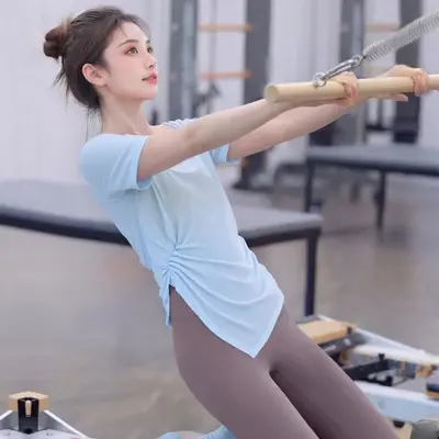 可外穿绝美瑜伽服2026新款普拉提速干仙气短袖健身罩衫运动上衣女