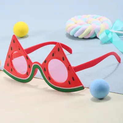 Funny Hawaiian Party Glasses with Fruit Shapes: Watermelon, Strawberry, Pineapple - 3