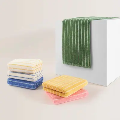 Cotton towel set three-piece bath Morandi colors - 2