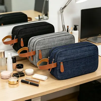 Men's Travel Toiletry Bag, Large Capacity with Compartments, Portable