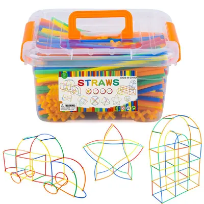 Kids Straw Building Blocks Toy, 4D Spatial Thinking Educational Sticks - 11