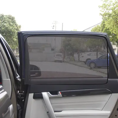 Car Window Magnetic Mesh Sunshade with 10 Strong Magnets, Heat Insulating