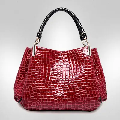 Crocodile Pattern Portable Shoulder Bag for Middle-Aged Women - 7