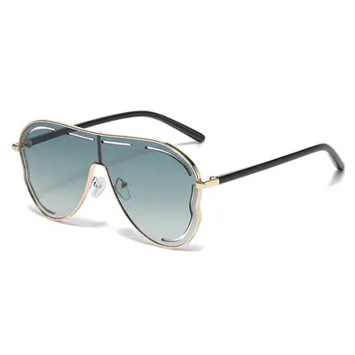 One-Piece Large Frame Toad-Shaped Y2K Sunglasses - 6