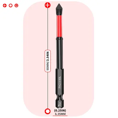 PH2 Manyetik Kaymaz Çapraz Bit Seti 25-150mm Tornavida Ucu Yüksek Sertlik Elektrikli Tornavida Aracı - 11