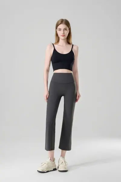 Women's Summer Yoga Pants, High-Waist Tummy Control, Thin Flared Leg - 8