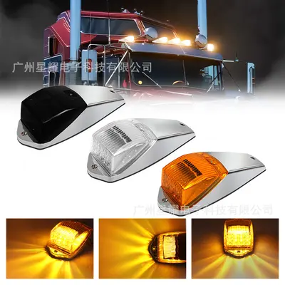 17 LED Габаритный фонарь крыши грузовика, янтарный контурный фонарь кабины