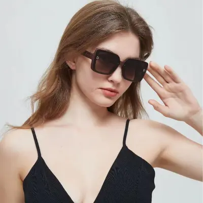 Women's Sunglasses, Large Frame, UV Protection, Korean Style - 4
