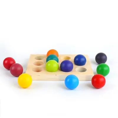 Holz-Regenbogen-Sortierspielzeug mit 12 Farben Sortierbrett - 4