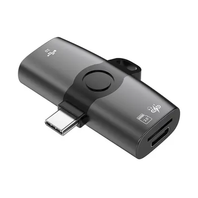 Type-C Üç İn Bir USB3.0 Adaptörü Kulaklık Dinlemesi PD 60W Hızlı Şarj Ve Kullanım Sırasında Şarj TF Kart Okuyucu - 7