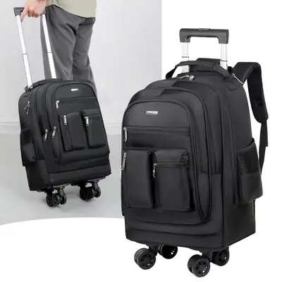 Detachable Wheeled Backpack Large Capacity Business Trolley Travel Bag - 4