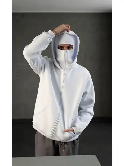 Cross-Border Spring/Autumn New Style Unique Design Double-Layer Hooded Zip Sweatshirt Jacket Loose Street Style Unisex Couples