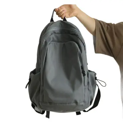 Korean Style Solid Color Large Capacity Backpack, School and Daily Travel - 6