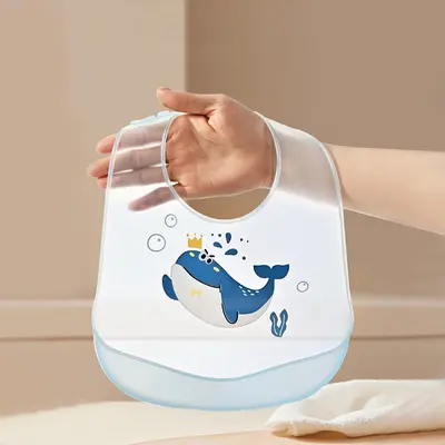 Wasserdichte Silikon-Babylätzchen mit Auffangschale, weiches Fütterungstuch für Kinder, Lebensmittelergänzung, Baby-Antisemmel-Fütterungslatz, Speicheltuch