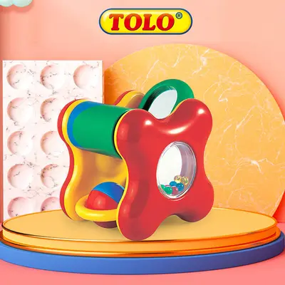 TOLO Newborn Multi-Functional Hand Rattle, Fine Motor and Sensory Training - 1