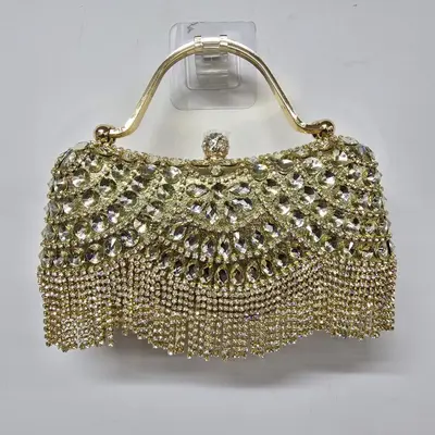 Rhinestone Tassel Evening Bag, Women's Party Shoulder Bag - 4