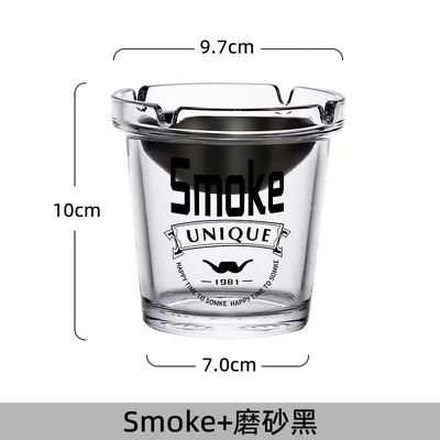 Funnel Glass Ashtray with Lid for Home and Living Room - 9