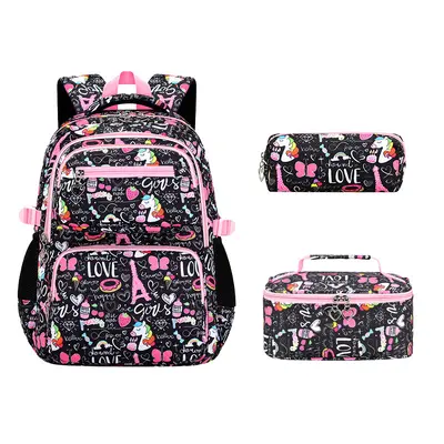 Amazon Cross-Border Hot-Selling Backpack Girls Three-Piece Set School Bag Elementary School Campus Cute Ins Style Shoulder Backpack