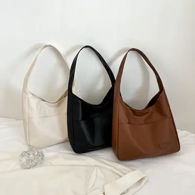 2025 Soft Leather Niche Commuter Tote Bag, Student Class Single-Shoulder Crossbody Bag, Wholesale Large-Capacity Women's Handbag