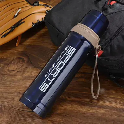 750 ml Paslanmaz Çelik Termos, Zırhlı Mermi Başlıklı, Taşınabilir Spor Şişesi - 7
