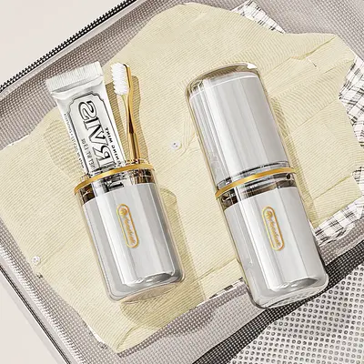 Portable Electric Toothbrush Storage Box and Mouth Rinse Cup Travel Set
