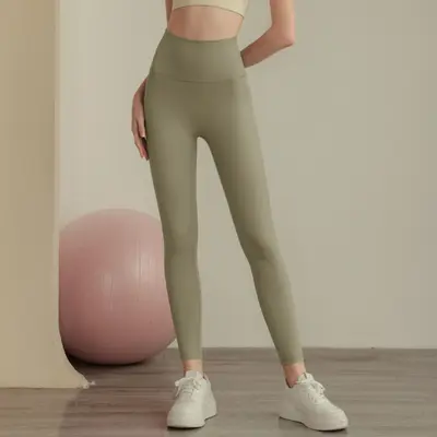 Damen-Yogahose, schnelltrocknend, hohe Taille, po-hebend, elastisch - 13