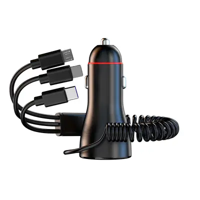 1-auf-3 Super-Schnelllade-Kfz-Ladegerät, Zigarettenanzünder-Adapter mit USB-Anschluss, Blitzladetech