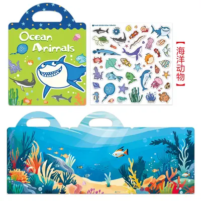 Children's DIY Scene Sticker Book, Ages 2-5, Reusable Jelly Stickers - 4