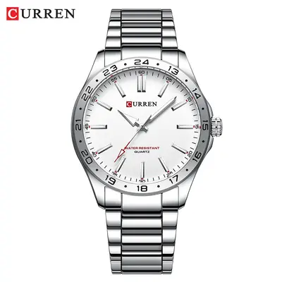 CURREN 8452 men's quartz watch, steel strap, 24-hour indicator - 7