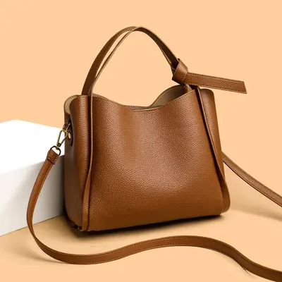 Weiche Damen-Schultertasche im Einkaufskorb-Stil - 10
