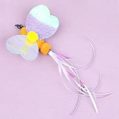 Retractable Cat Teaser Wand Set with Feathers and Bells - 8