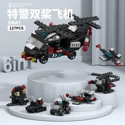 Dinosaur Engineering Vehicle Building Block Set, Military Theme for Boys - 9