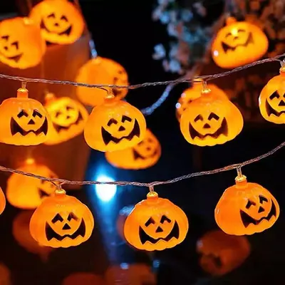 Halloween LED Light String, Ghost Skull and Eye Decorative Lights - 10
