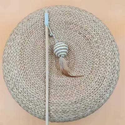 Feather Teaser Wand with Bell and Wooden Stick for Cats - 11