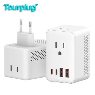 220V to 110V Step-Down Travel Converter Socket GaN20W