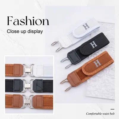 Elastic Stretch Belt with Magic Tape Knit Binding