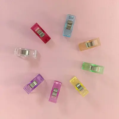 Colored Plastic Quilting Sewing Clips, Small Medium Large Sizes