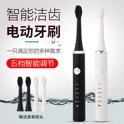 Electric Toothbrush, USB Rechargeable Sonic, Waterproof, 5 Modes - 1